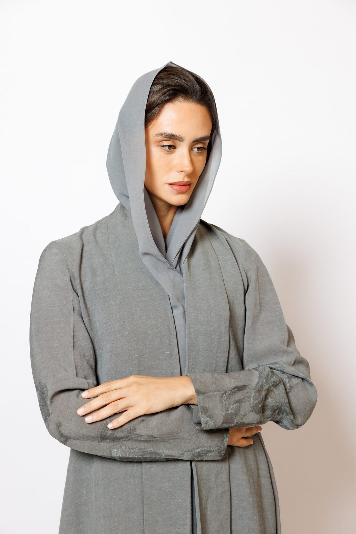 PN-14 Dark Grey Printed Linen