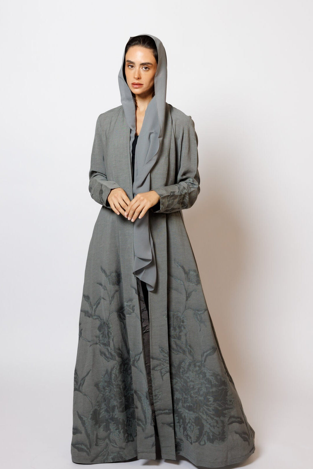 PN-14 Dark Grey Printed Linen