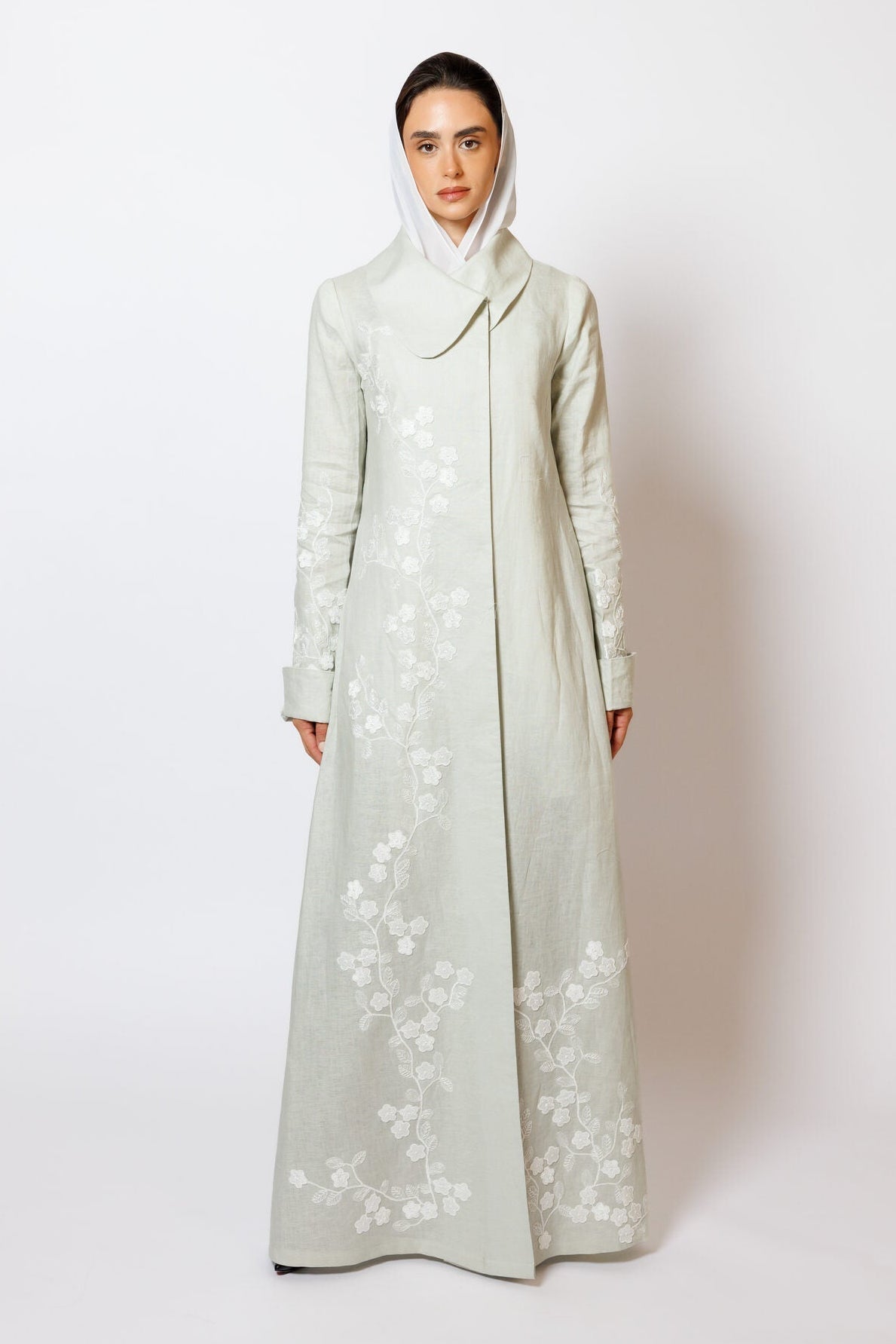 PN-15 Floral Green Linen Lace