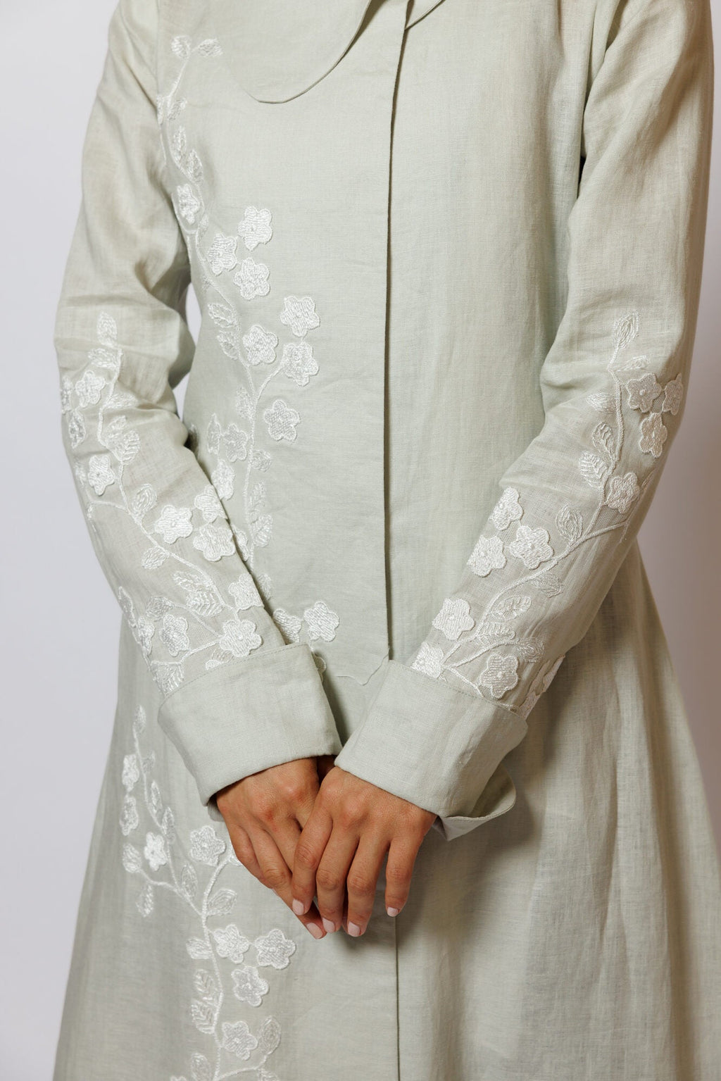 PN-15 Floral Green Linen Lace