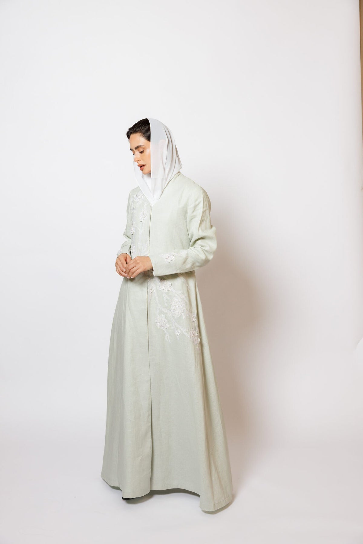 PN-10 Green Linen Embroidery