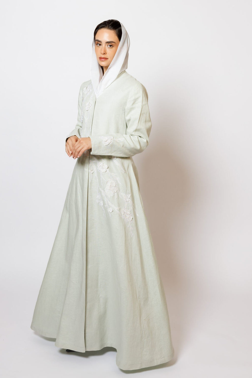 PN-10 Green Linen Embroidery