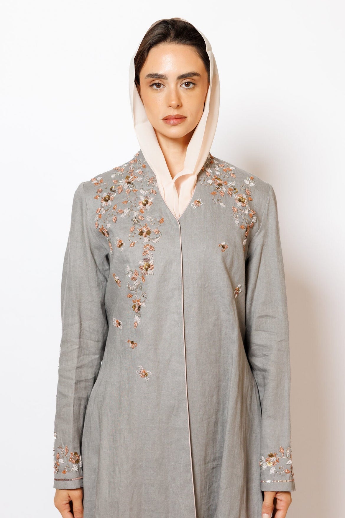 PN-09 Grey Embroidery Linen