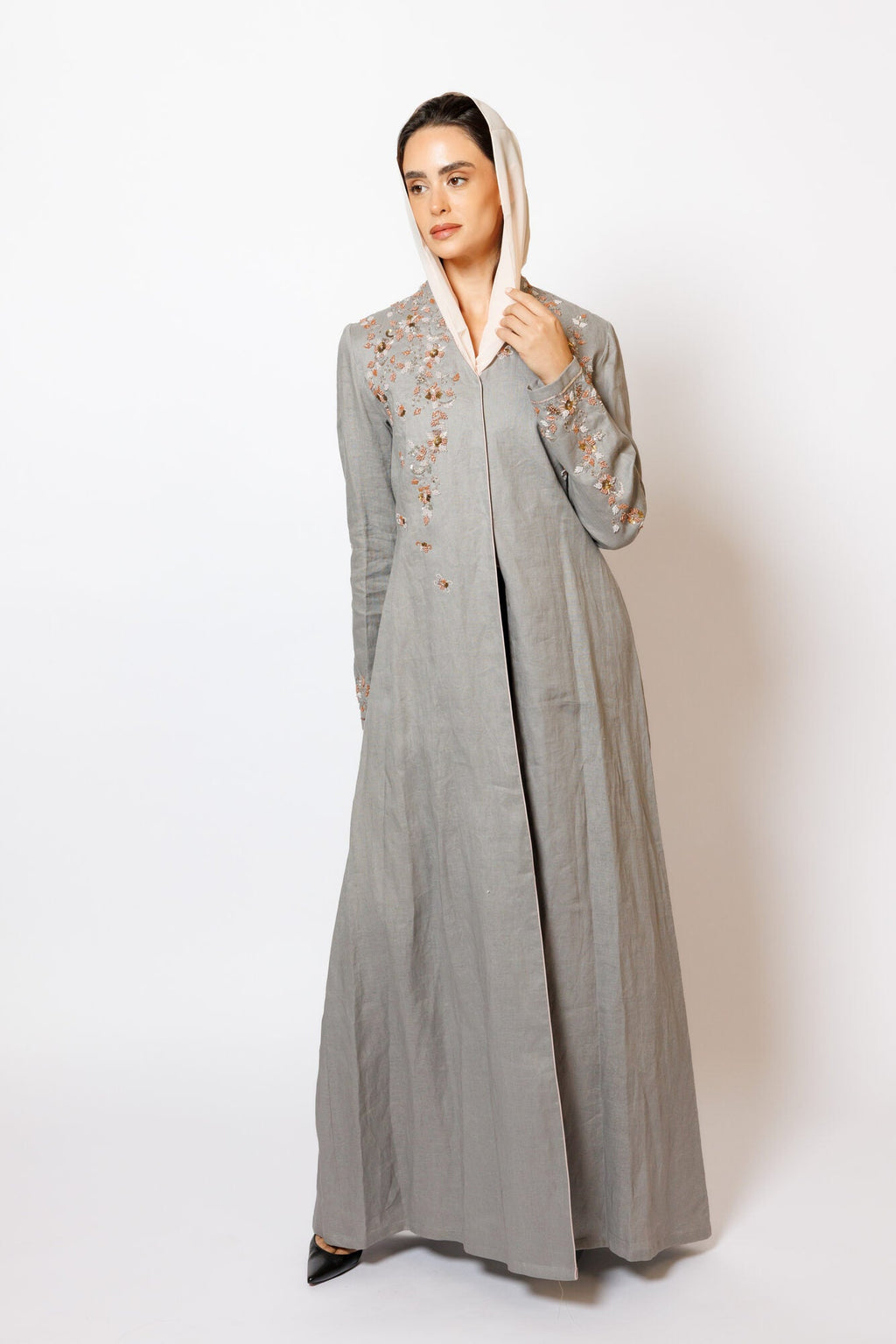 PN-09 Grey Embroidery Linen