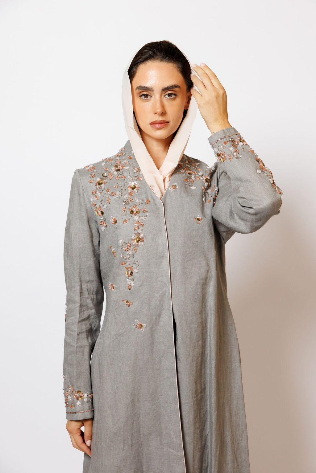 PN-09 Grey Embroidery Linen